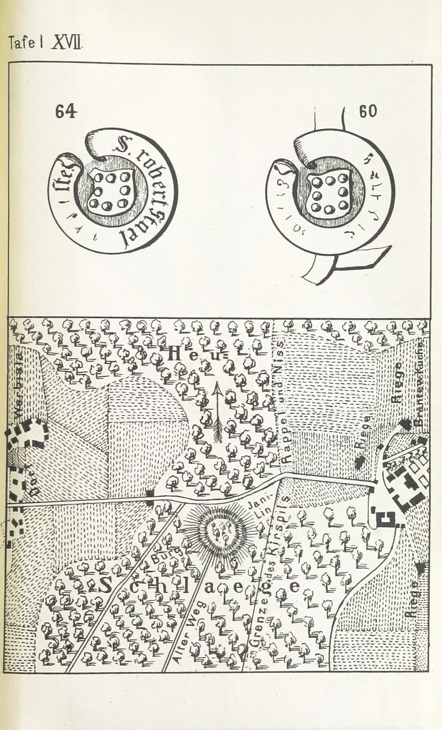 An illustration from Forschungen auf dem Gebiete der Rheinischen und Westphälischen Geschichte, etc, 1864, leaf 353