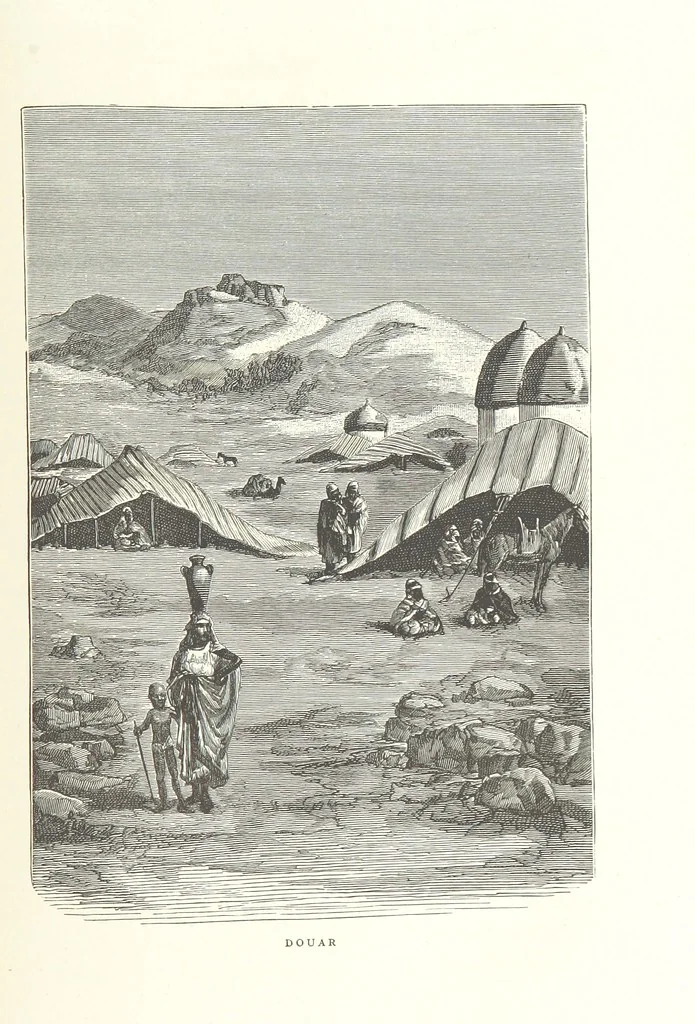 An illustration from Kabyles et Kroumirs ... Dessins de MM. Andrieux, Duhousset, C. Gosselin, II. Vogel, d'après le croquis de l'auteur. Gravure de F. Méaulle, 1882, leaf 123