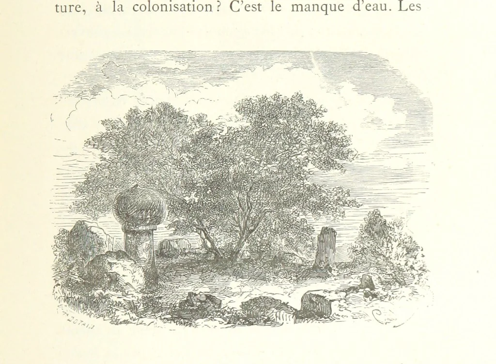 An illustration from Kabyles et Kroumirs ... Dessins de MM. Andrieux, Duhousset, C. Gosselin, II. Vogel, d'après le croquis de l'auteur. Gravure de F. Méaulle, 1882, leaf 131