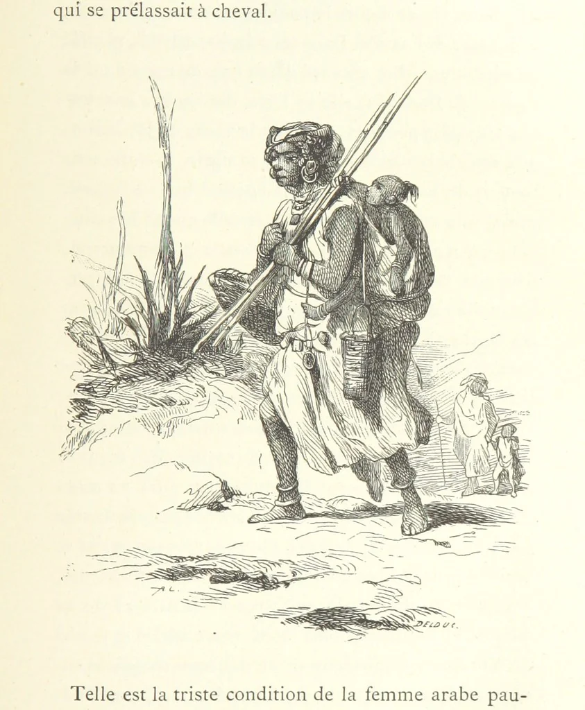 An illustration from Kabyles et Kroumirs ... Dessins de MM. Andrieux, Duhousset, C. Gosselin, II. Vogel, d'après le croquis de l'auteur. Gravure de F. Méaulle, 1882, leaf 133
