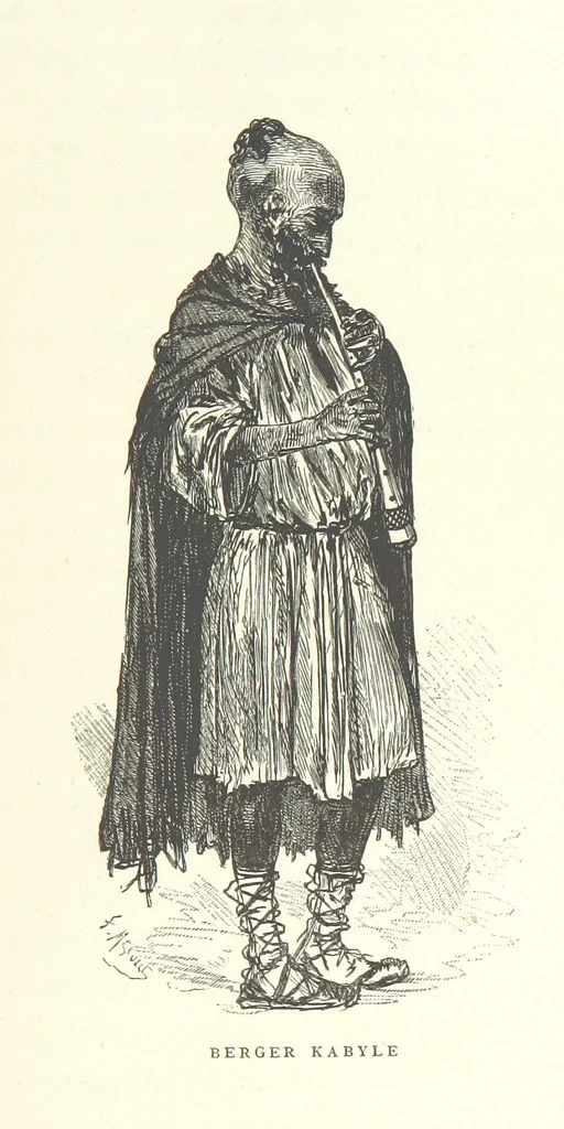 An illustration from Kabyles et Kroumirs ... Dessins de MM. Andrieux, Duhousset, C. Gosselin, II. Vogel, d'après le croquis de l'auteur. Gravure de F. Méaulle, 1882, leaf 155
