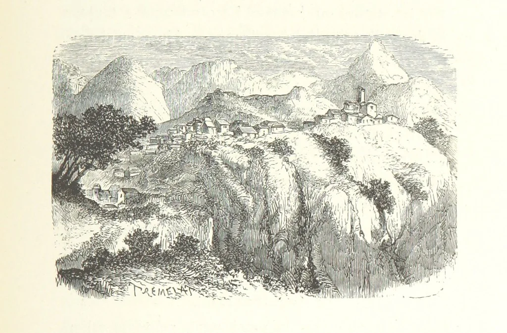An illustration from Kabyles et Kroumirs ... Dessins de MM. Andrieux, Duhousset, C. Gosselin, II. Vogel, d'après le croquis de l'auteur. Gravure de F. Méaulle, 1882, leaf 161