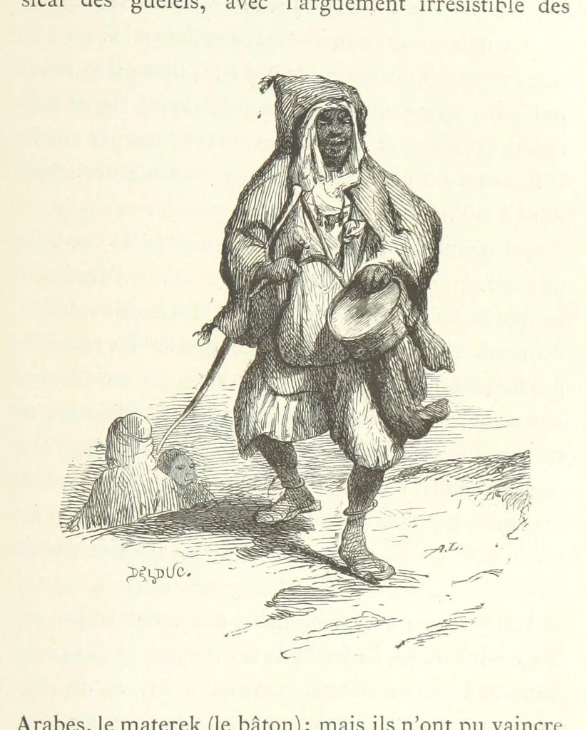 An illustration from Kabyles et Kroumirs ... Dessins de MM. Andrieux, Duhousset, C. Gosselin, II. Vogel, d'après le croquis de l'auteur. Gravure de F. Méaulle, 1882, leaf 173