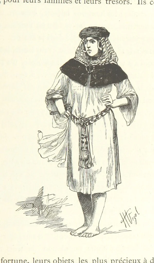An illustration from Kabyles et Kroumirs ... Dessins de MM. Andrieux, Duhousset, C. Gosselin, II. Vogel, d'après le croquis de l'auteur. Gravure de F. Méaulle, 1882, leaf 233