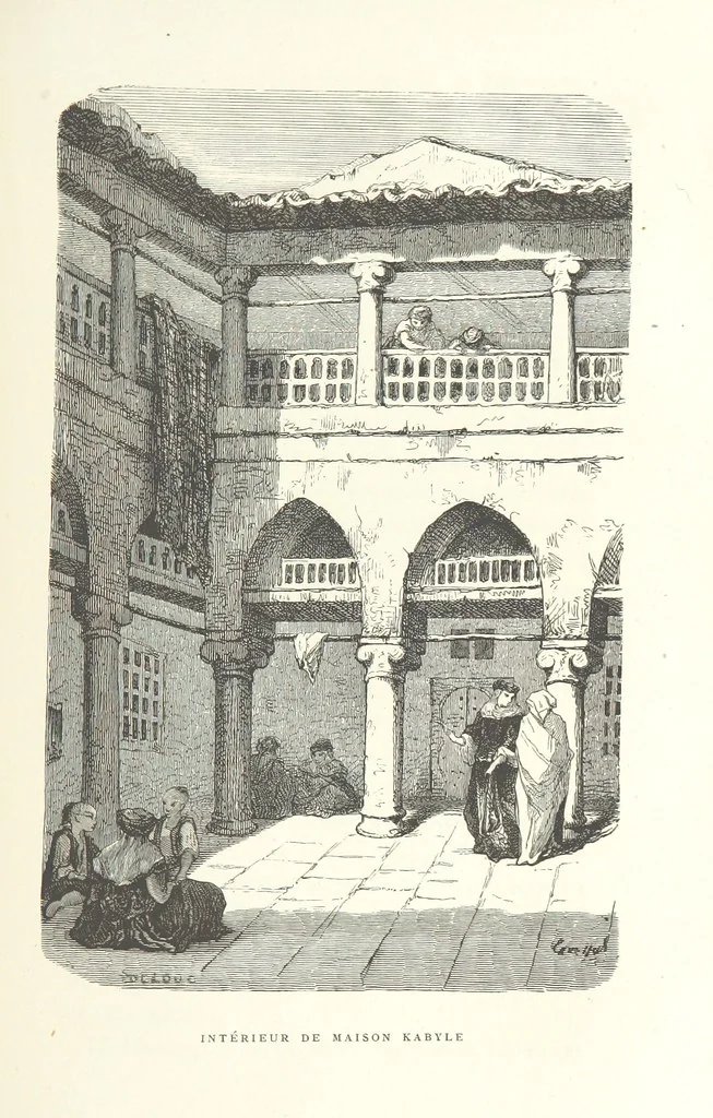 An illustration from Kabyles et Kroumirs ... Dessins de MM. Andrieux, Duhousset, C. Gosselin, II. Vogel, d'après le croquis de l'auteur. Gravure de F. Méaulle, 1882, leaf 243