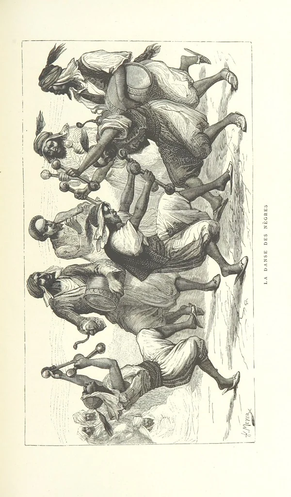An illustration from Kabyles et Kroumirs ... Dessins de MM. Andrieux, Duhousset, C. Gosselin, II. Vogel, d'après le croquis de l'auteur. Gravure de F. Méaulle, 1882, leaf 267