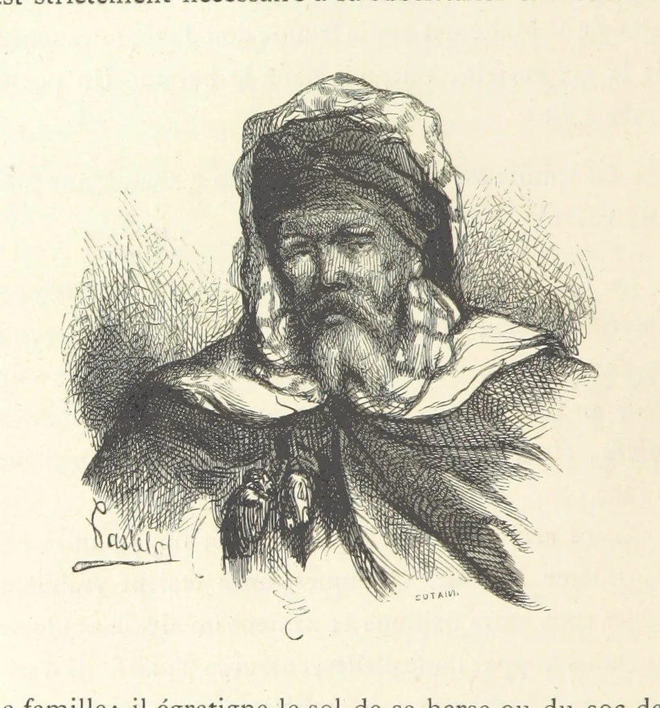 An illustration from Kabyles et Kroumirs ... Dessins de MM. Andrieux, Duhousset, C. Gosselin, II. Vogel, d'après le croquis de l'auteur. Gravure de F. Méaulle, 1882, leaf 330