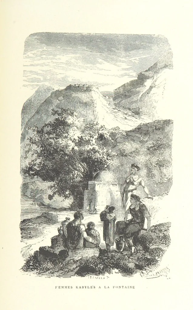An illustration from Kabyles et Kroumirs ... Dessins de MM. Andrieux, Duhousset, C. Gosselin, II. Vogel, d'après le croquis de l'auteur. Gravure de F. Méaulle, 1882, leaf 363