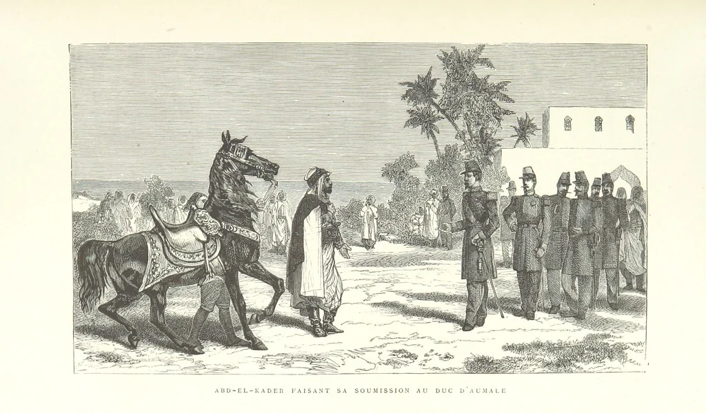 An illustration from Kabyles et Kroumirs ... Dessins de MM. Andrieux, Duhousset, C. Gosselin, II. Vogel, d'après le croquis de l'auteur. Gravure de F. Méaulle, 1882, leaf 393