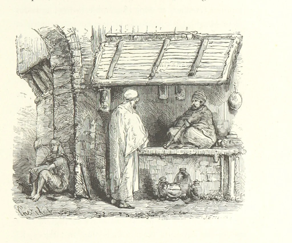 An illustration from Kabyles et Kroumirs ... Dessins de MM. Andrieux, Duhousset, C. Gosselin, II. Vogel, d'après le croquis de l'auteur. Gravure de F. Méaulle, 1882, leaf 43