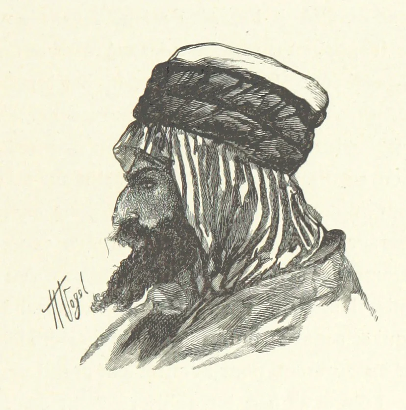 An illustration from Kabyles et Kroumirs ... Dessins de MM. Andrieux, Duhousset, C. Gosselin, II. Vogel, d'après le croquis de l'auteur. Gravure de F. Méaulle, 1882, leaf 45