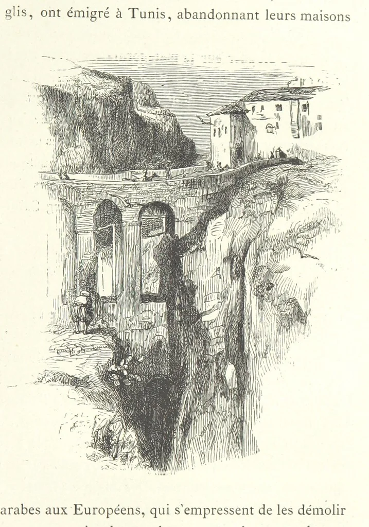 An illustration from Kabyles et Kroumirs ... Dessins de MM. Andrieux, Duhousset, C. Gosselin, II. Vogel, d'après le croquis de l'auteur. Gravure de F. Méaulle, 1882, leaf 69