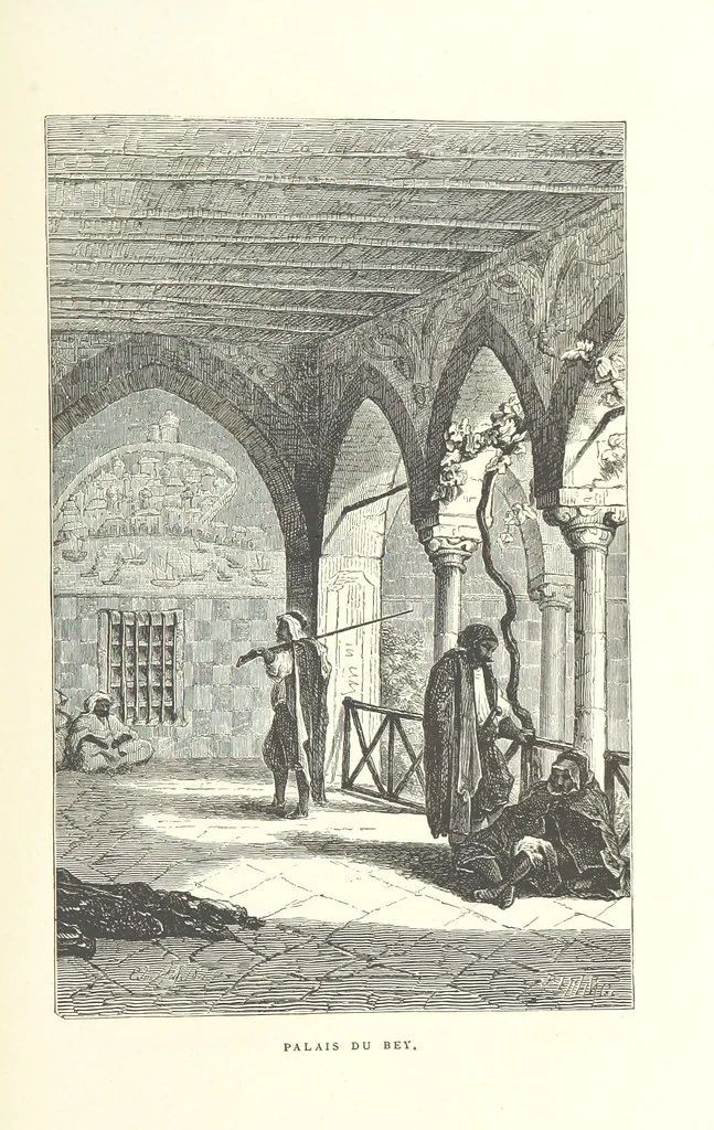 An illustration from Kabyles et Kroumirs ... Dessins de MM. Andrieux, Duhousset, C. Gosselin, II. Vogel, d'après le croquis de l'auteur. Gravure de F. Méaulle, 1882, leaf 71