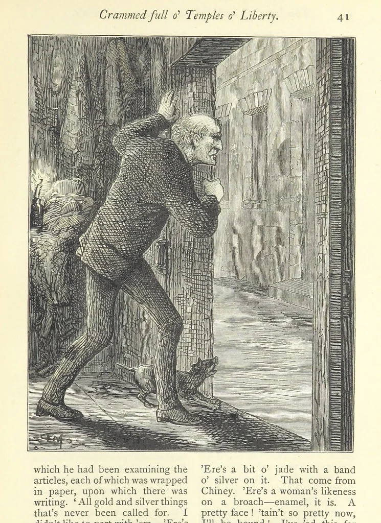 An illustration from Christmas Stories. Blade-O'-Grass, Golden Grain, and Bread and Cheese and Kisses, 1874, leaf 147