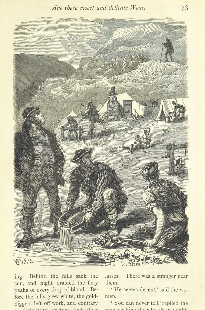 An illustration from Christmas Stories. Blade-O'-Grass, Golden Grain, and Bread and Cheese and Kisses, 1874, leaf 277