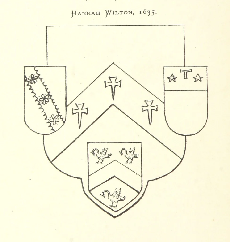 An illustration from The Church Heraldry of Norfolk: a description of all coats of arms on brasses, monuments, etc., now to be found in the county. Illustrated ... With Notes from the inscriptions attached, 1885, leaf 104