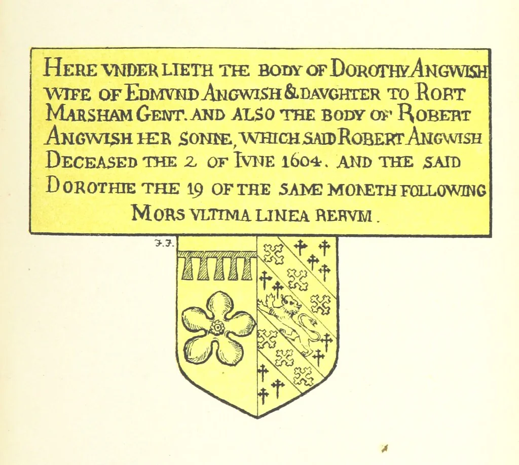 An illustration from The Church Heraldry of Norfolk: a description of all coats of arms on brasses, monuments, etc., now to be found in the county. Illustrated ... With Notes from the inscriptions attached, 1885, leaf 239