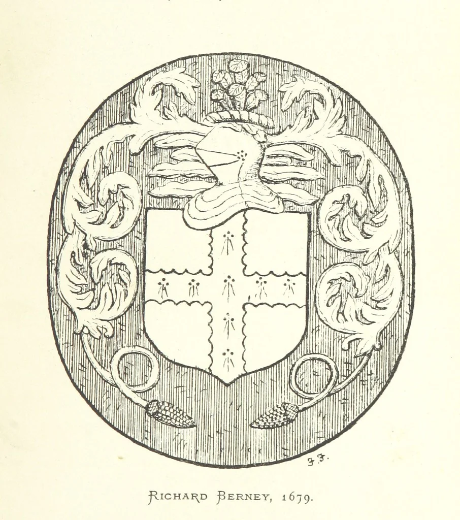 An illustration from The Church Heraldry of Norfolk: a description of all coats of arms on brasses, monuments, etc., now to be found in the county. Illustrated ... With Notes from the inscriptions attached, 1885, leaf 311