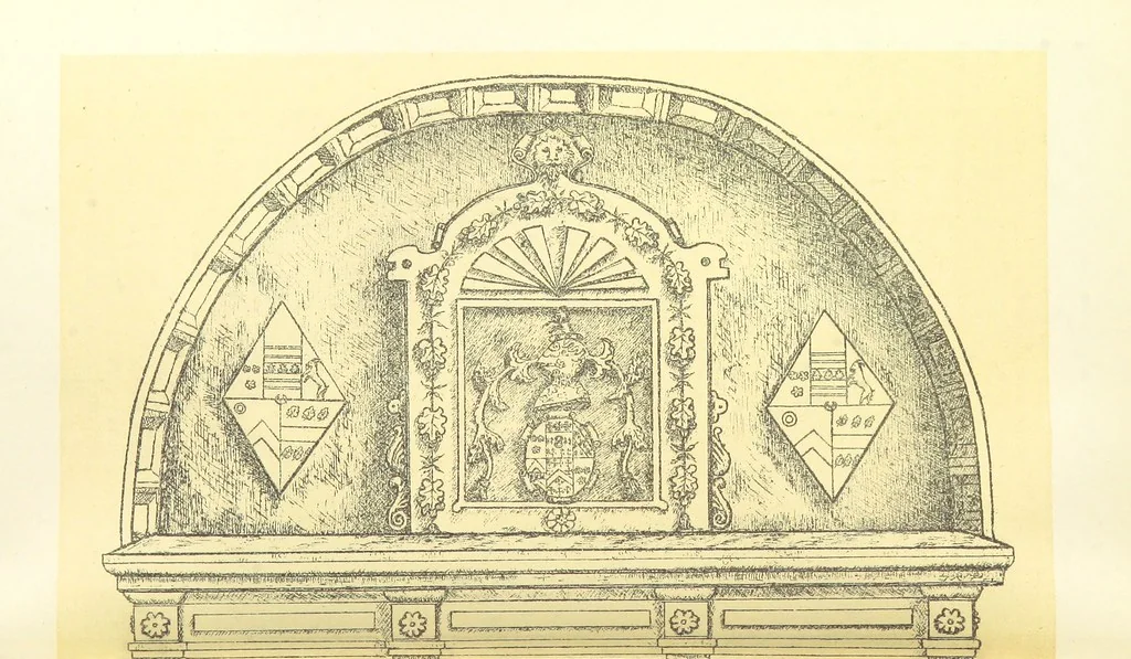 An illustration from The Church Heraldry of Norfolk: a description of all coats of arms on brasses, monuments, etc., now to be found in the county. Illustrated ... With Notes from the inscriptions attached, 1885, leaf 430