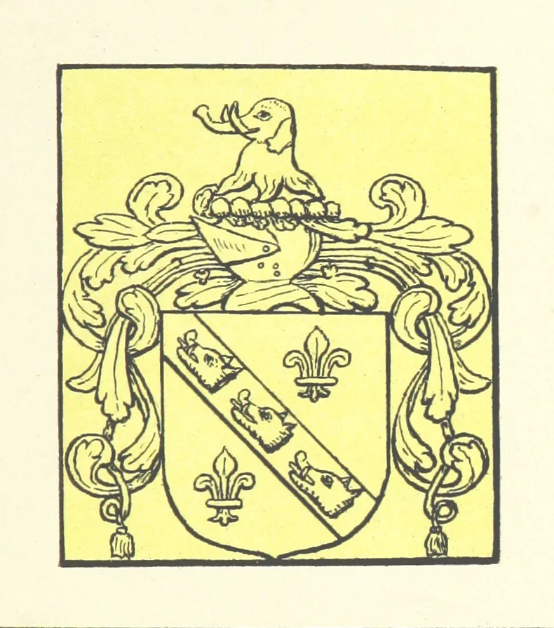 An illustration from The Church Heraldry of Norfolk: a description of all coats of arms on brasses, monuments, etc., now to be found in the county. Illustrated ... With Notes from the inscriptions attached, 1885, leaf 149