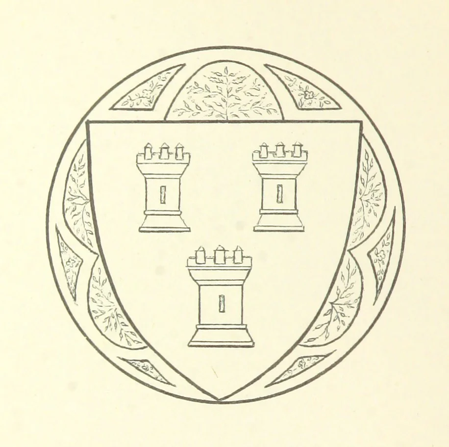 An illustration from The Church Heraldry of Norfolk: a description of all coats of arms on brasses, monuments, etc., now to be found in the county. Illustrated ... With Notes from the inscriptions attached, 1885, leaf 184
