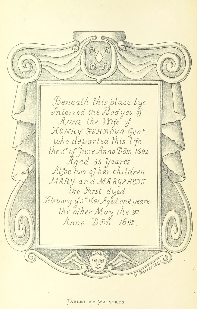 An illustration from The Church Heraldry of Norfolk: a description of all coats of arms on brasses, monuments, etc., now to be found in the county. Illustrated ... With Notes from the inscriptions attached, 1885, leaf 310