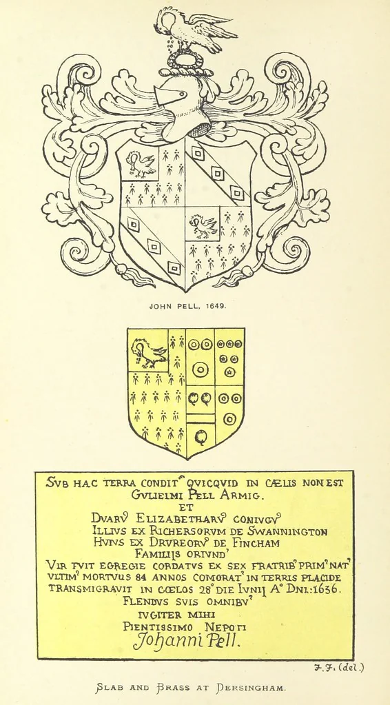An illustration from The Church Heraldry of Norfolk: a description of all coats of arms on brasses, monuments, etc., now to be found in the county. Illustrated ... With Notes from the inscriptions attached, 1885, leaf 330