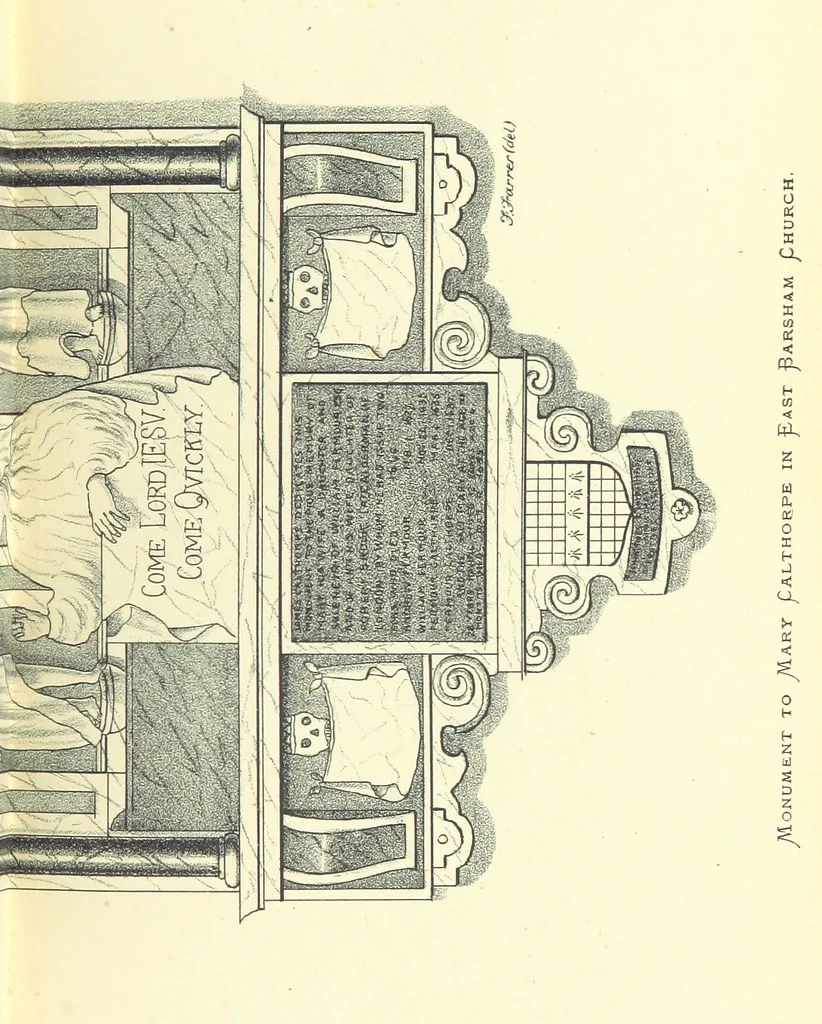 An illustration from The Church Heraldry of Norfolk: a description of all coats of arms on brasses, monuments, etc., now to be found in the county. Illustrated ... With Notes from the inscriptions attached, 1885, leaf 373