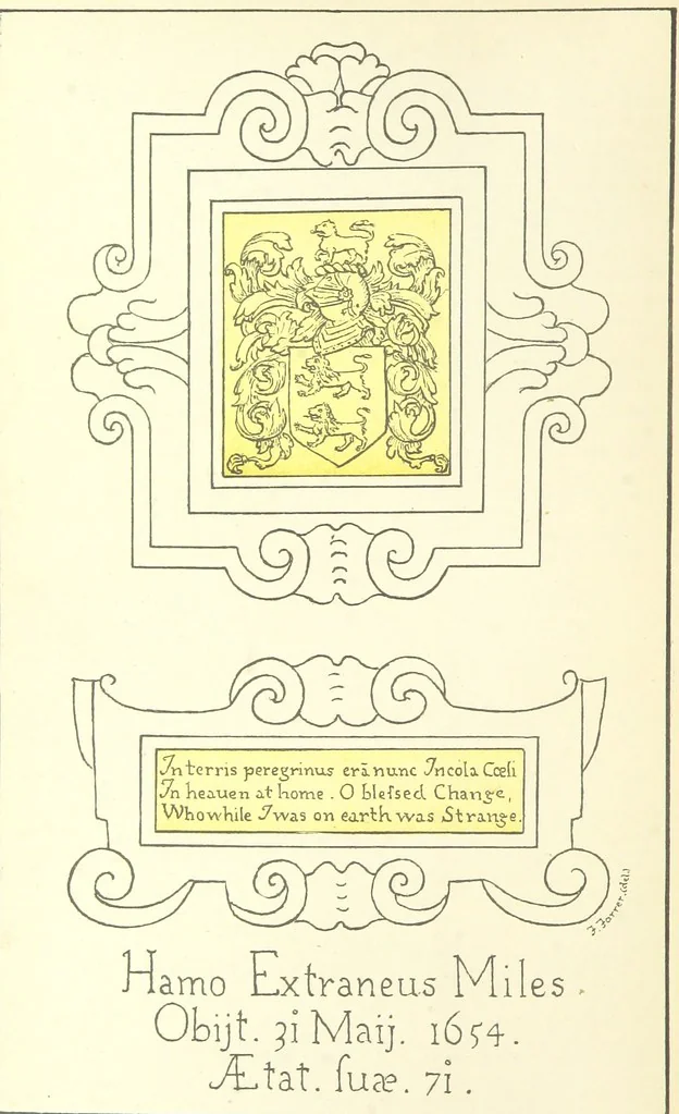 An illustration from The Church Heraldry of Norfolk: a description of all coats of arms on brasses, monuments, etc., now to be found in the county. Illustrated ... With Notes from the inscriptions attached, 1885, leaf 434
