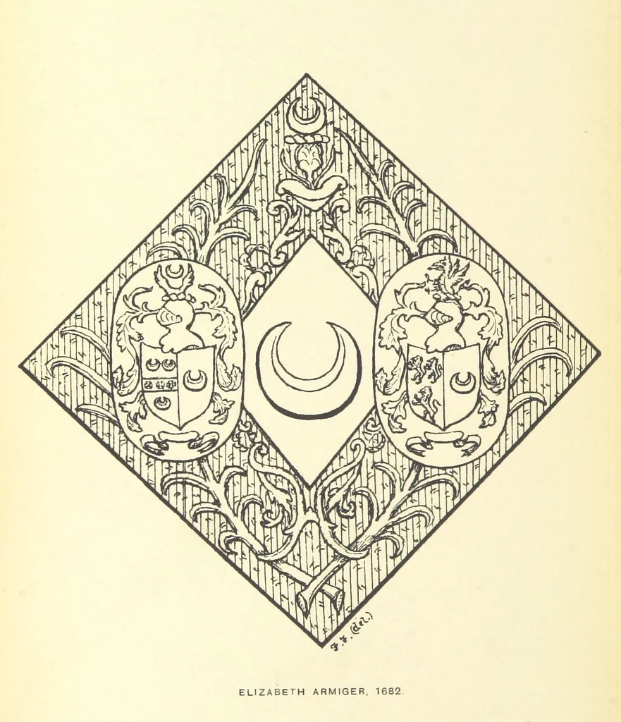 An illustration from The Church Heraldry of Norfolk: a description of all coats of arms on brasses, monuments, etc., now to be found in the county. Illustrated ... With Notes from the inscriptions attached, 1885, leaf 480