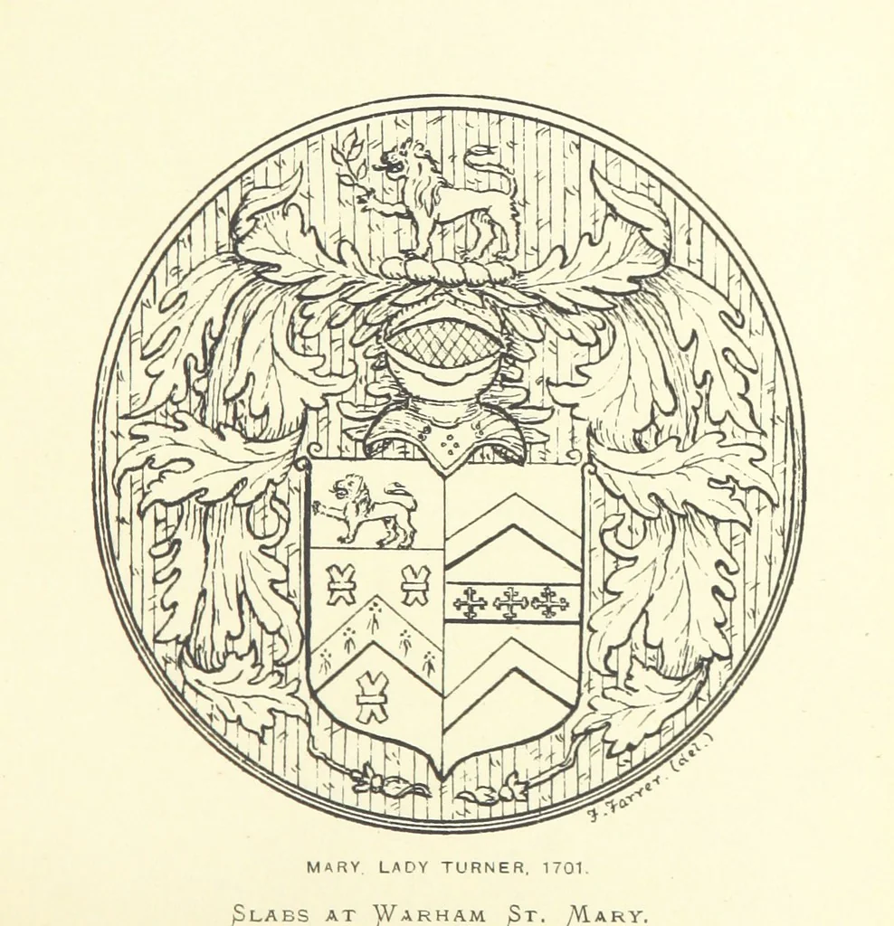 An illustration from The Church Heraldry of Norfolk: a description of all coats of arms on brasses, monuments, etc., now to be found in the county. Illustrated ... With Notes from the inscriptions attached, 1885, leaf 503
