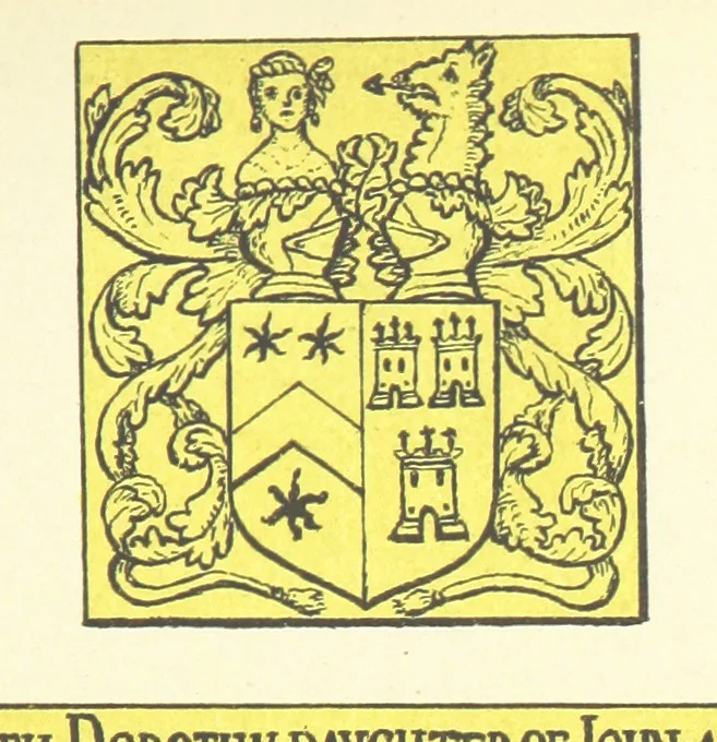 An illustration from The Church Heraldry of Norfolk: a description of all coats of arms on brasses, monuments, etc., now to be found in the county. Illustrated ... With Notes from the inscriptions attached, 1885, leaf 61