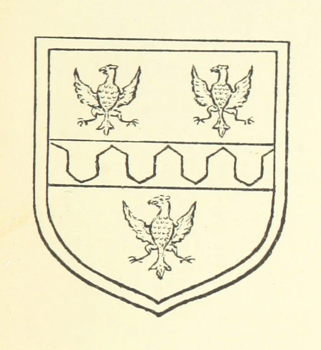 An illustration from The Church Heraldry of Norfolk: a description of all coats of arms on brasses, monuments, etc., now to be found in the county. Illustrated ... With Notes from the inscriptions attached, 1885, leaf 107