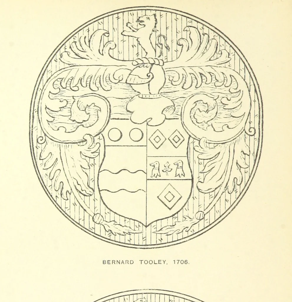 An illustration from The Church Heraldry of Norfolk: a description of all coats of arms on brasses, monuments, etc., now to be found in the county. Illustrated ... With Notes from the inscriptions attached, 1885, leaf 134