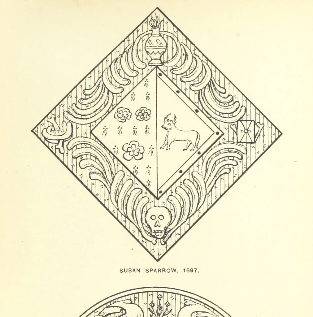 An illustration from The Church Heraldry of Norfolk: a description of all coats of arms on brasses, monuments, etc., now to be found in the county. Illustrated ... With Notes from the inscriptions attached, 1885, leaf 137