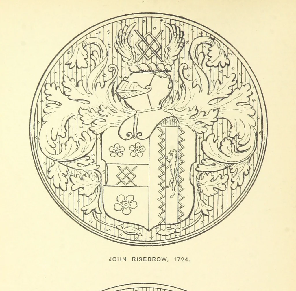 An illustration from The Church Heraldry of Norfolk: a description of all coats of arms on brasses, monuments, etc., now to be found in the county. Illustrated ... With Notes from the inscriptions attached, 1885, leaf 148
