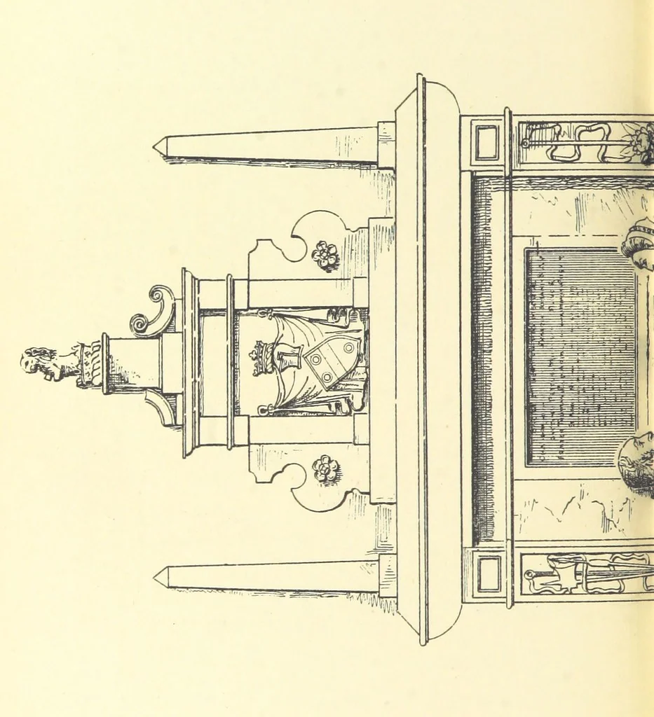An illustration from The Church Heraldry of Norfolk: a description of all coats of arms on brasses, monuments, etc., now to be found in the county. Illustrated ... With Notes from the inscriptions attached, 1885, leaf 178