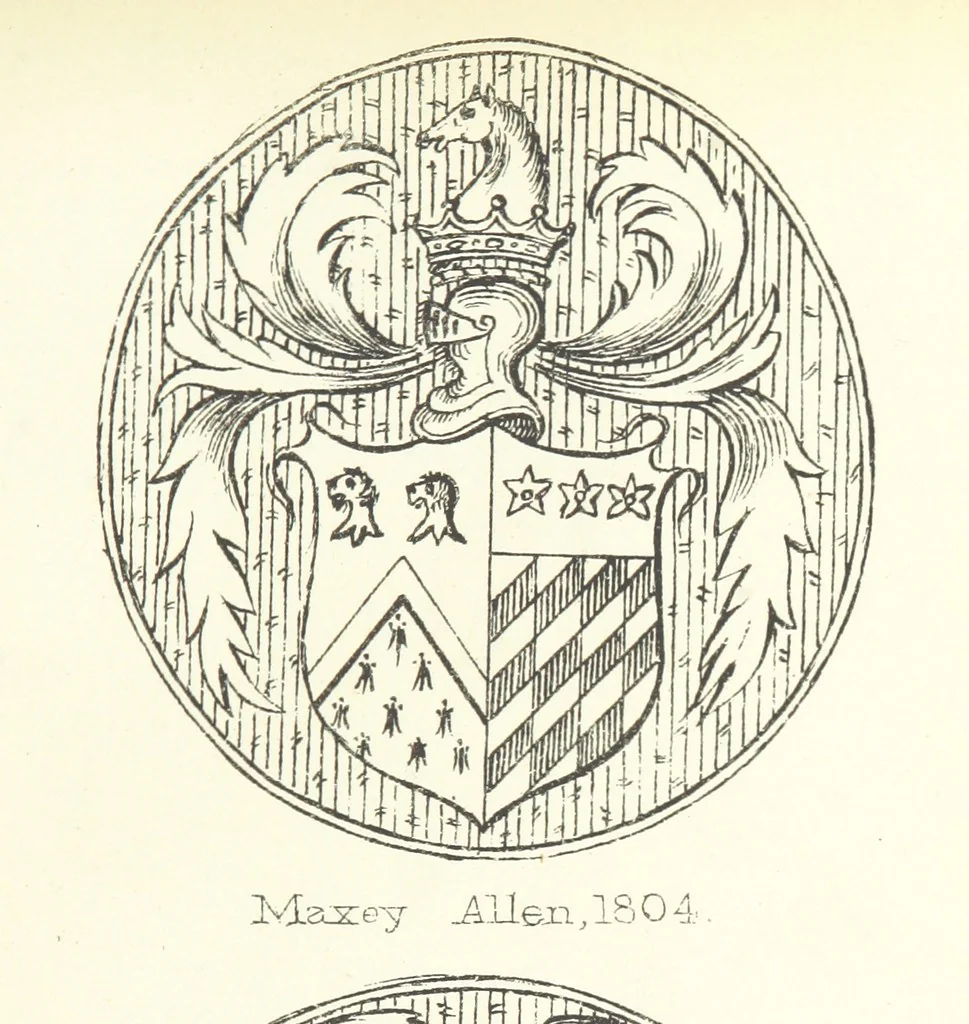 An illustration from The Church Heraldry of Norfolk: a description of all coats of arms on brasses, monuments, etc., now to be found in the county. Illustrated ... With Notes from the inscriptions attached, 1885, leaf 247