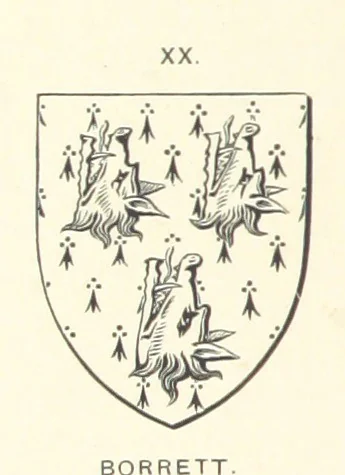 An illustration from The Church Heraldry of Norfolk: a description of all coats of arms on brasses, monuments, etc., now to be found in the county. Illustrated ... With Notes from the inscriptions attached, 1885, leaf 266