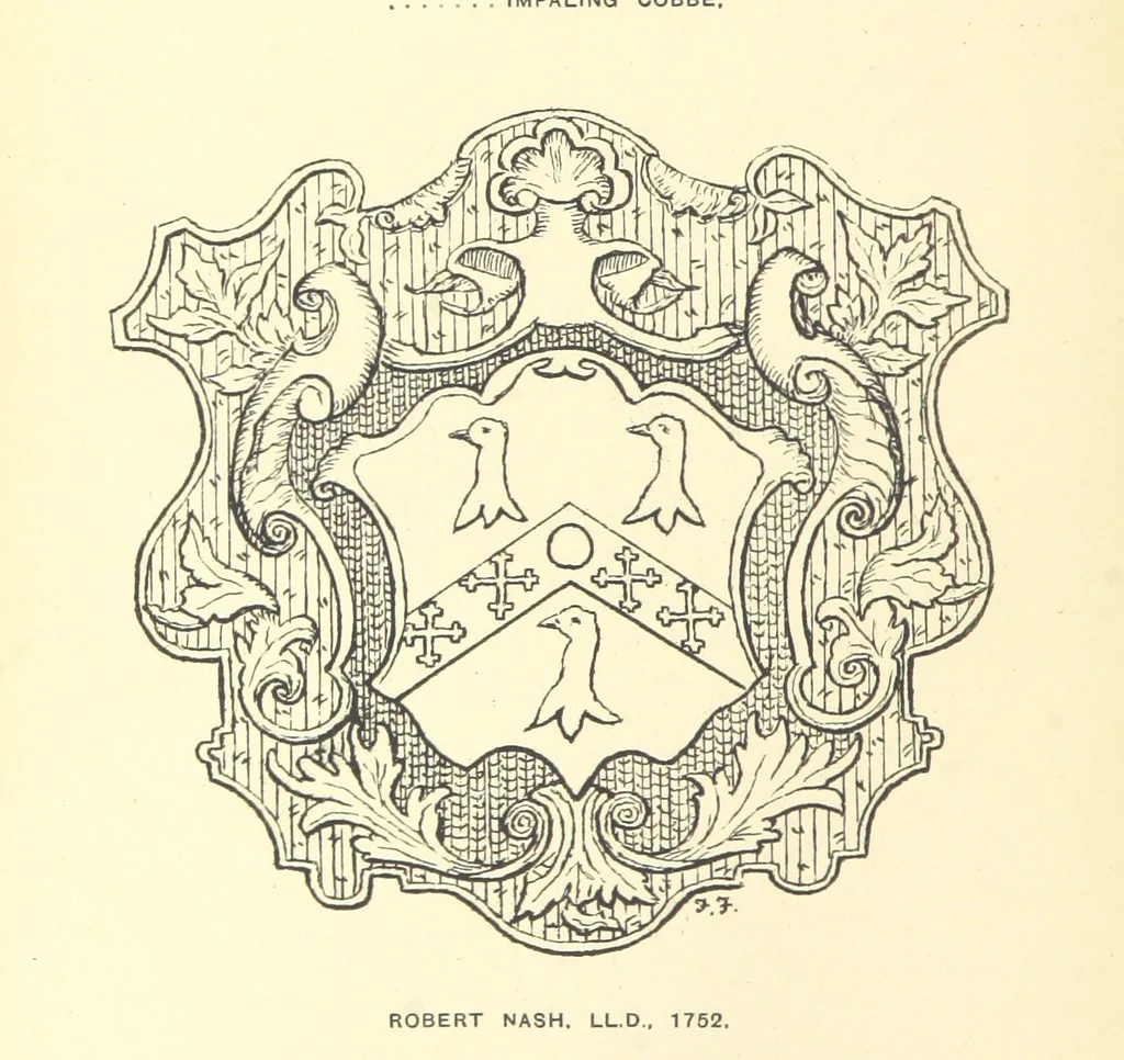 An illustration from The Church Heraldry of Norfolk: a description of all coats of arms on brasses, monuments, etc., now to be found in the county. Illustrated ... With Notes from the inscriptions attached, 1885, leaf 34