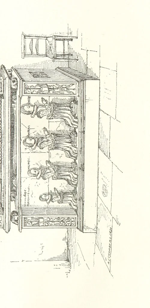 An illustration from The Church Heraldry of Norfolk: a description of all coats of arms on brasses, monuments, etc., now to be found in the county. Illustrated ... With Notes from the inscriptions attached, 1885, leaf 53