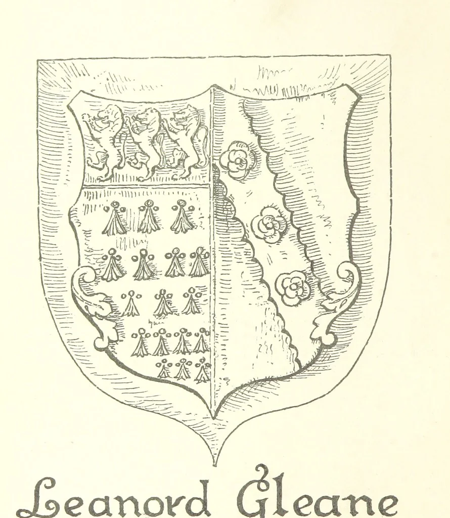 An illustration from The Church Heraldry of Norfolk: a description of all coats of arms on brasses, monuments, etc., now to be found in the county. Illustrated ... With Notes from the inscriptions attached, 1885, leaf 84