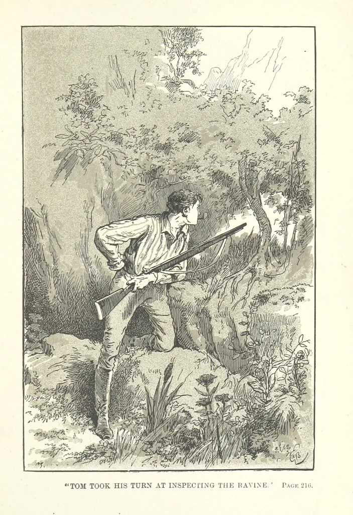 An illustration from The Golden Magnet: a tale of the Land of the Incas, etc, 1884, leaf 233