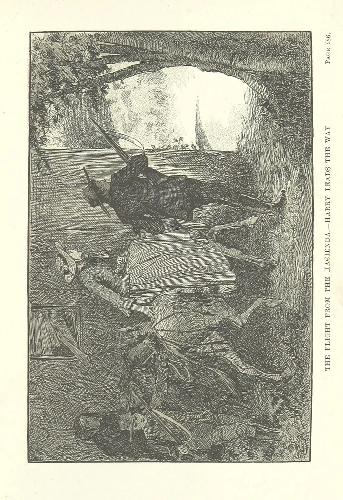 An illustration from The Golden Magnet: a tale of the Land of the Incas, etc, 1884, leaf 307