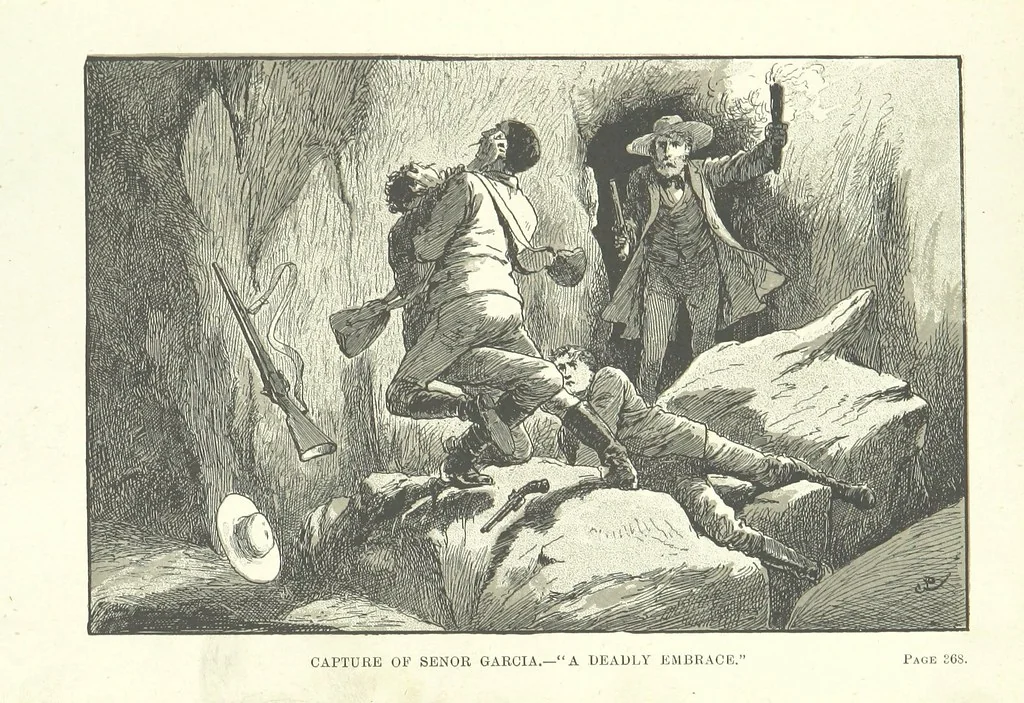 An illustration from The Golden Magnet: a tale of the Land of the Incas, etc, 1884, leaf 331