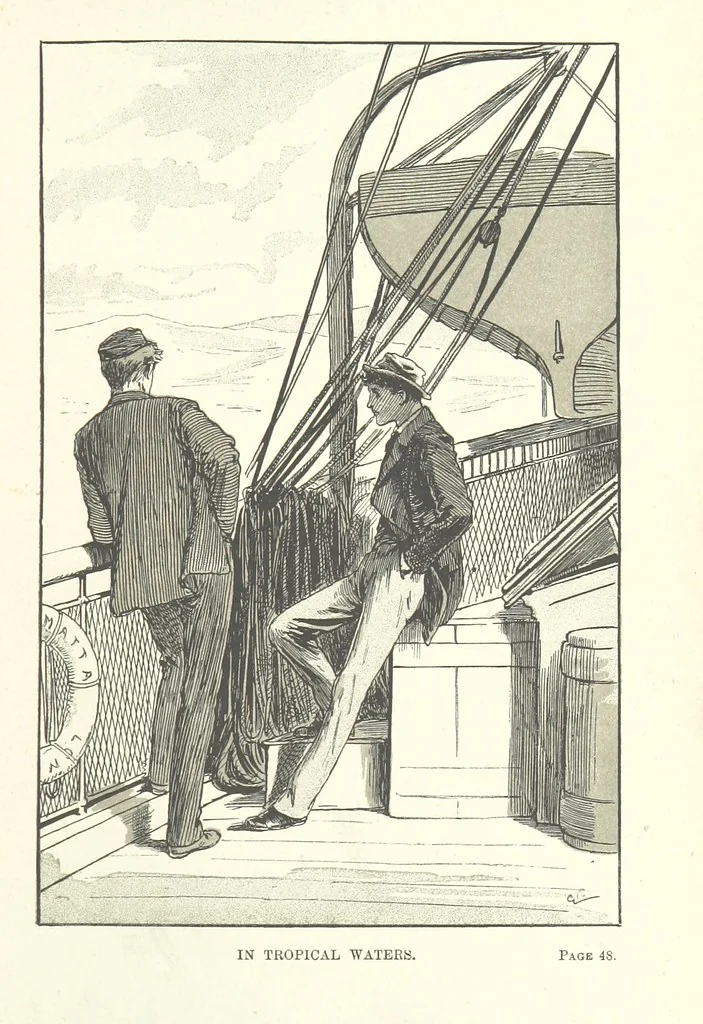 An illustration from The Golden Magnet: a tale of the Land of the Incas, etc, 1884, leaf 57