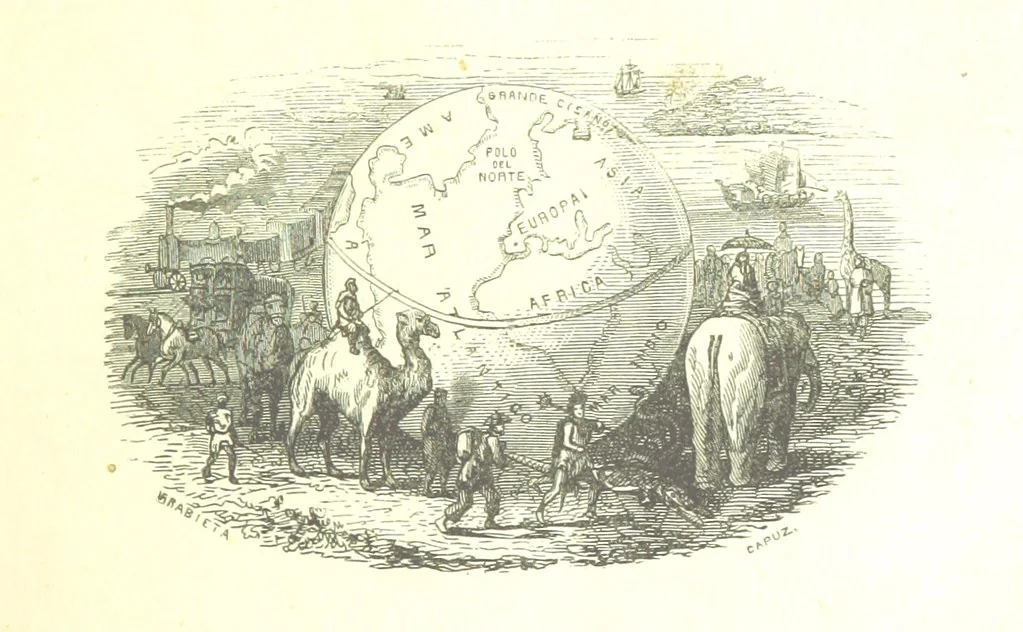 An illustration from Nuevo Viajero Universal, enciclopedia de viajes modernos, recopilacion de las obras mas notables sobre descubrimientos, exploraciones y aventuras, publicada por los mas célebres viajeros del siglo XIX. ... adornada con profusion de mapas, láminas sueltas y grabados, etc, 1859, leaf 9
