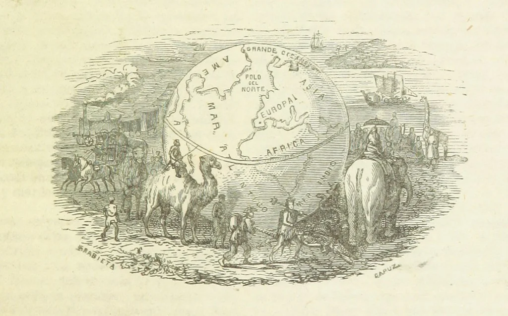 An illustration from Nuevo Viajero Universal, enciclopedia de viajes modernos, recopilacion de las obras mas notables sobre descubrimientos, exploraciones y aventuras, publicada por los mas célebres viajeros del siglo XIX. ... adornada con profusion de mapas, láminas sueltas y grabados, etc, 1859, leaf 9