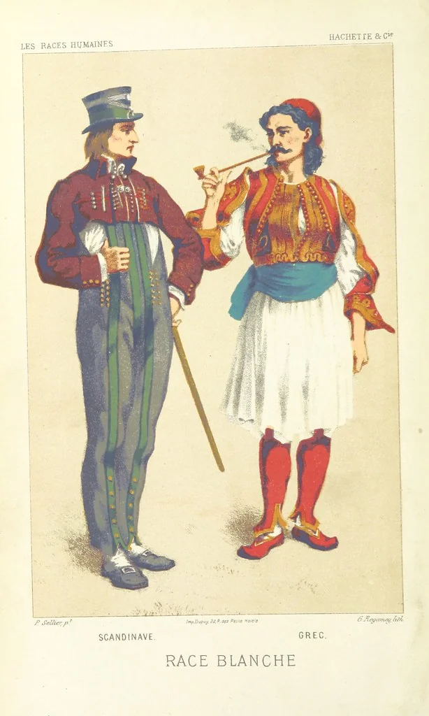 An illustration from Les Races Humaines ... Ouvrage illustré de 334 gravures dessinées sur bois, et de 8 chromo-lithographies, etc, 1872, leaf 10