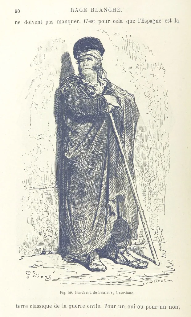 An illustration from Les Races Humaines ... Ouvrage illustré de 334 gravures dessinées sur bois, et de 8 chromo-lithographies, etc, 1872, leaf 102